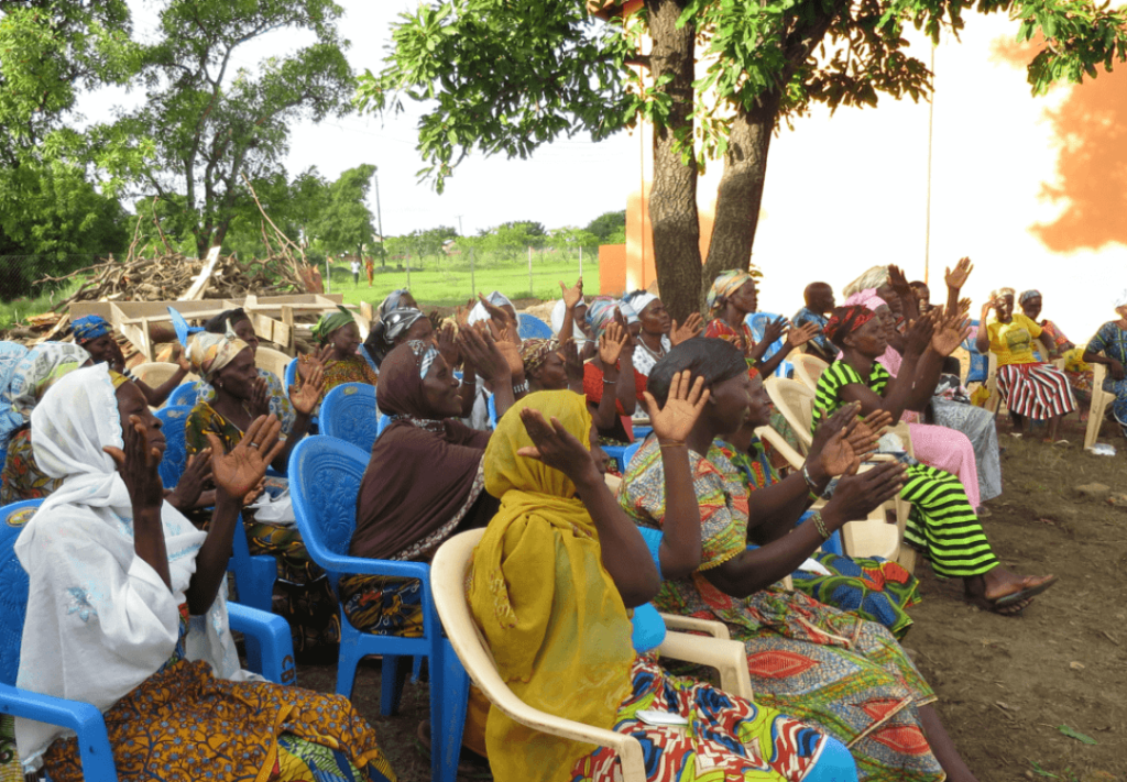 group of people clapping